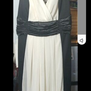 Elegant Black and White Evening Dress